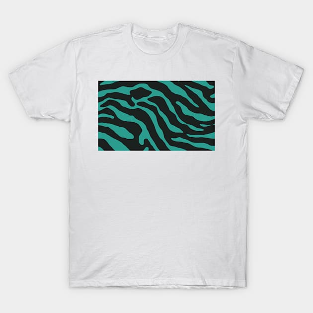 Tiger Skin Pattern Face Mask Jungle Green T-Shirt by MAGE